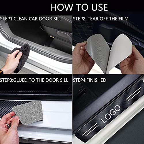 MULZI Car Door Sill Carbon Fiber Wrap PPF Film Anti Scratch Guard Protector Stickers Compatible for Scorpio, XUV 300/400/ 500/700/ 3XO/ 7XO, Bolero, Marazzo, KUV 100, Xylo, XES 9S, BE6, BE9 - Image 3