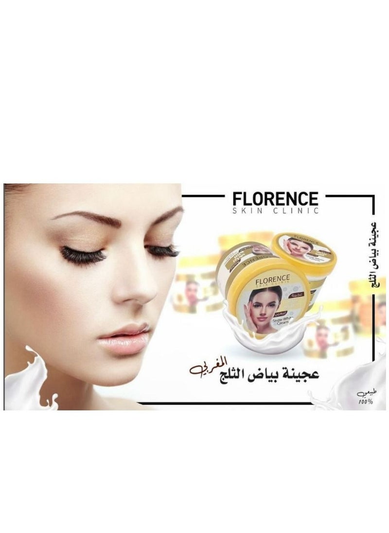 Florence Moroccan Snow White Paste For Whitening And moisturizing For Face And Body 200 ml  - Image 1