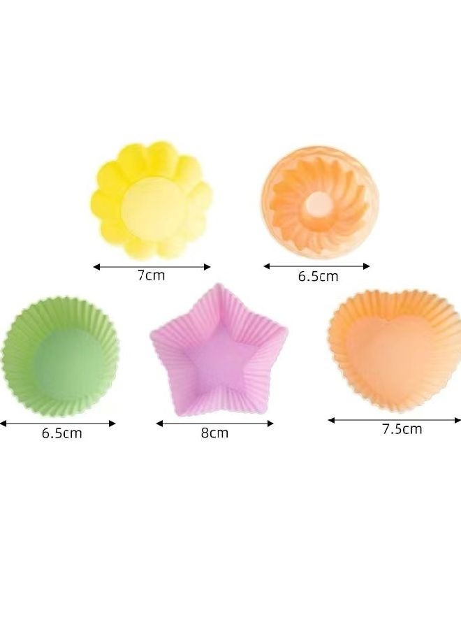 هومستر قالب كيك السيليكون، 25 كعك غير قابل لإعادة الاستخدام، تنظيف سهل، 5 أشكال متنوعة، غسالات أطباق فطيرة آمنة للأطفال، الأطراف، مقلاة الهواء، الفرن - Image 4