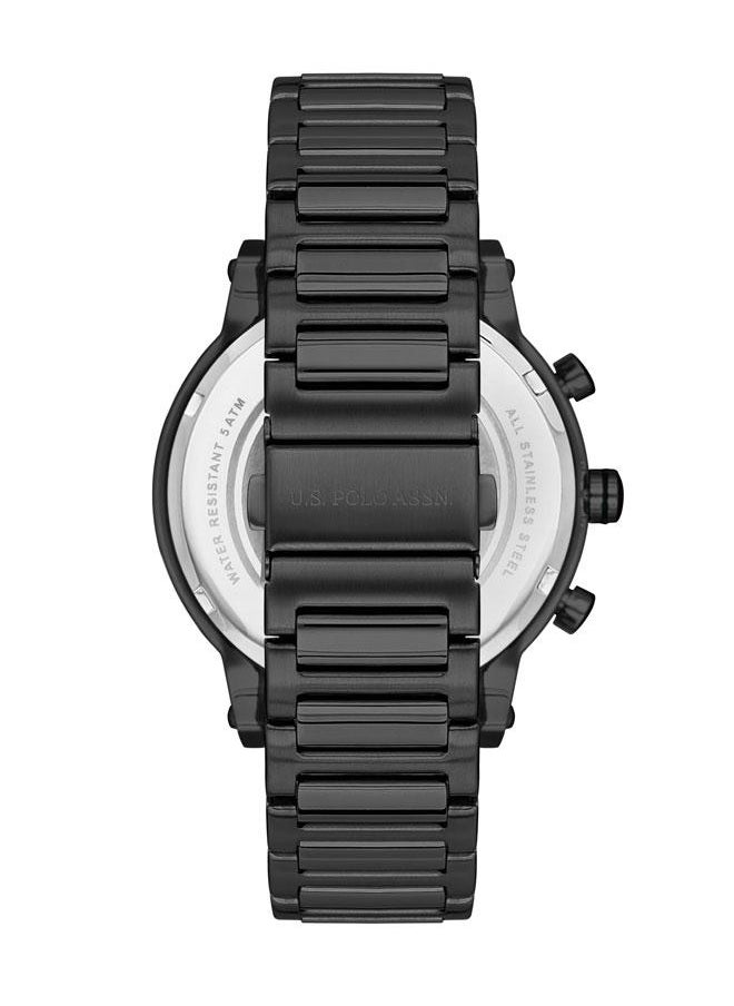 U.S. Polo Assn. Crossing Men's 46mm Chronograph Watch with Black Dial & Stainless Steel Band - USPA1000B-08  - Image 3