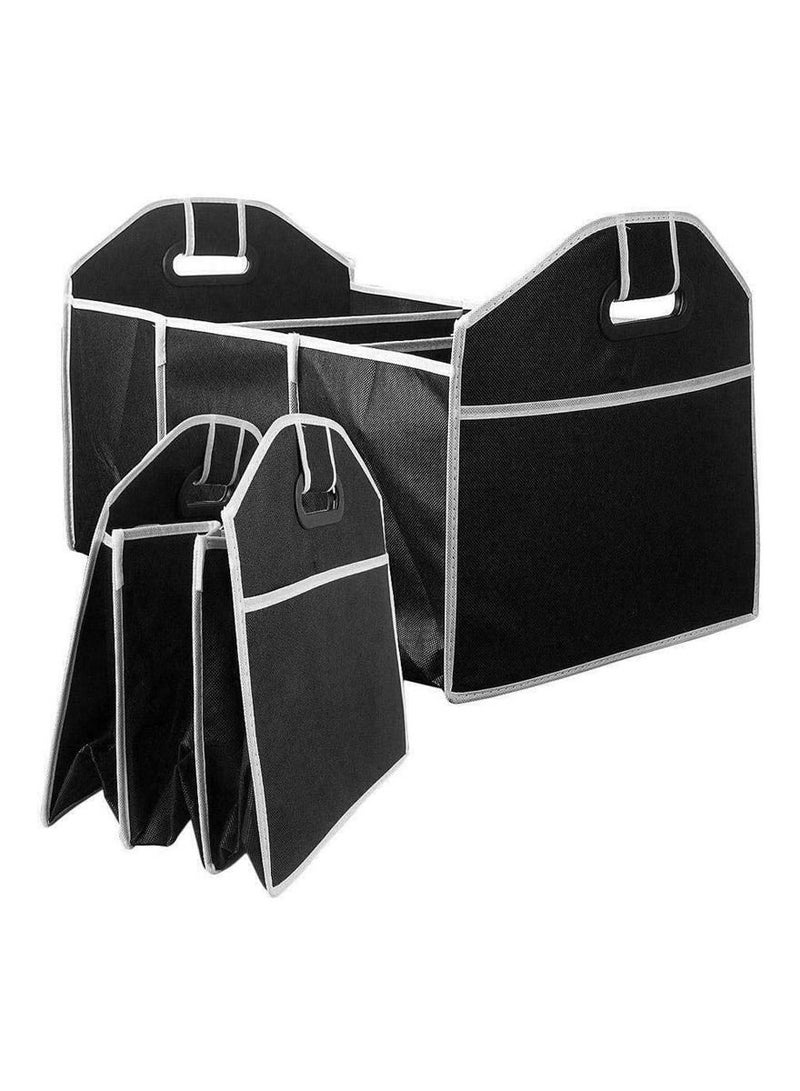 Generic Car Trunk Organizer, Portable Foldable Waterproof Storage Bag with 3 Compartments, Store Your Cleaning Supplies, Emergency Kits, Grocery and Tools  - Image 1