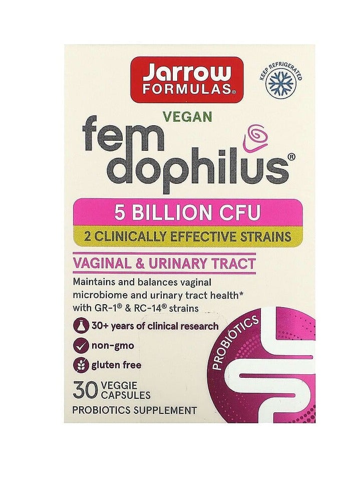 jarrow formulas Vegan Fem Dophilus, 5 Billion CFU, 30 Veggie Capsules