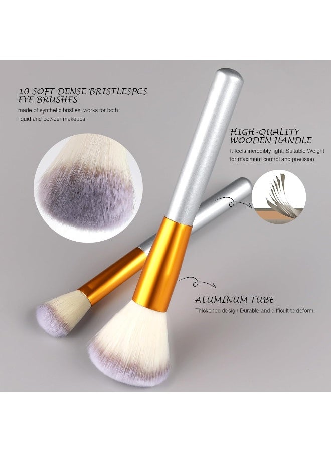 VANDER Make Up Brushes, 24Pcs Premium Cosmetic Makeup Brush Set For Foundation Blending Blush Concealer Eye Shadow, Cruelty-Free Synthetic Fiber Bristles, Travel Makeup Bag Included - Image 2