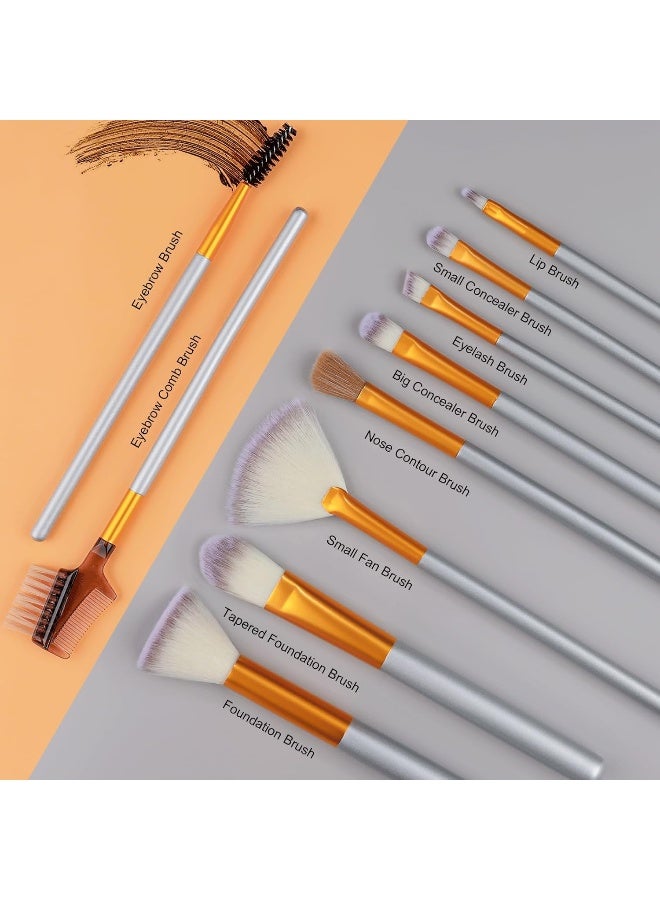 VANDER Make Up Brushes, 24Pcs Premium Cosmetic Makeup Brush Set For Foundation Blending Blush Concealer Eye Shadow, Cruelty-Free Synthetic Fiber Bristles, Travel Makeup Bag Included - Image 5