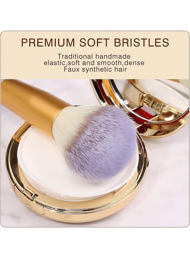 VANDER Make Up Brushes, 24Pcs Premium Cosmetic Makeup Brush Set For Foundation Blending Blush Concealer Eye Shadow, Cruelty-Free Synthetic Fiber Bristles, Travel Makeup Bag Included - Image 3