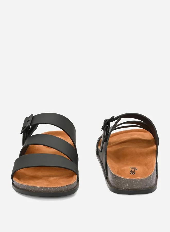 Styli Platform Sole Double Band Buckle Detail Sandals
