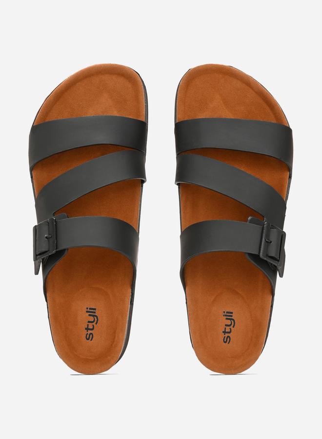Styli Platform Sole Double Band Buckle Detail Sandals  - Image 3