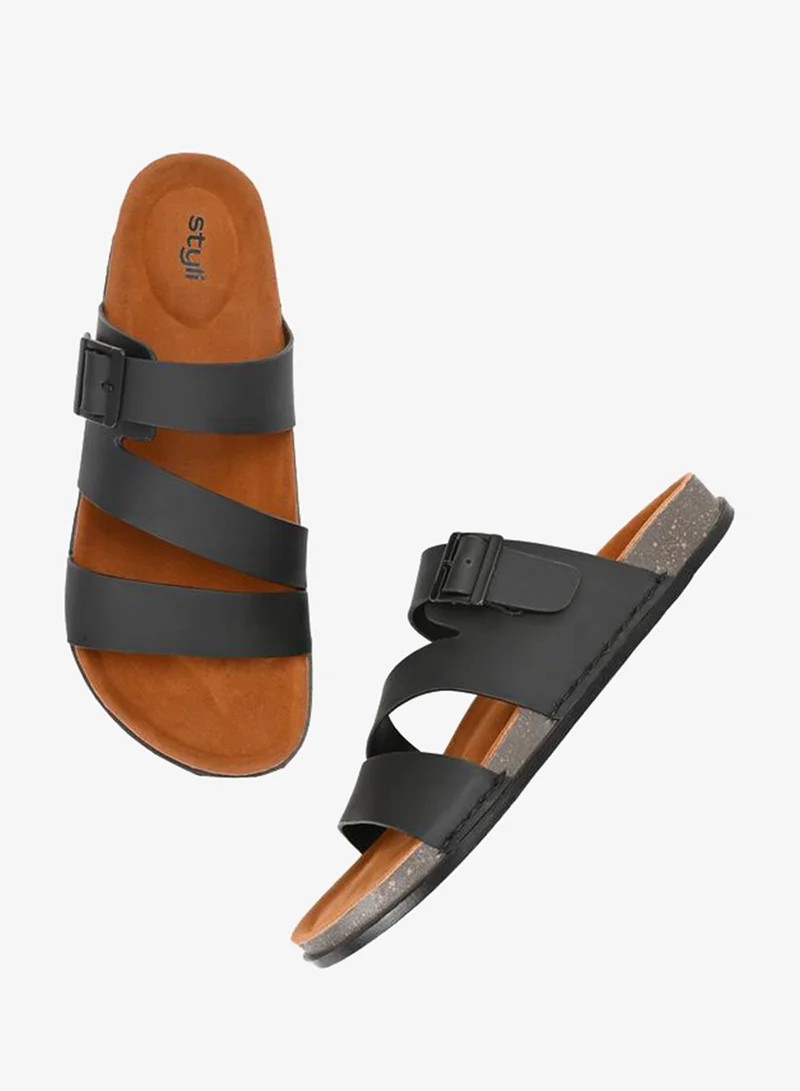 Styli Styli Platform Sole Double Band Buckle Detail Sandals