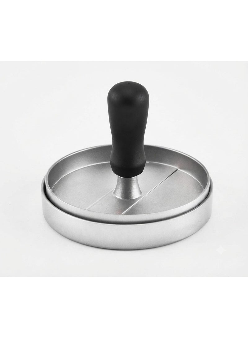 Aluminum burger press for pressing meat and hamburger patties, silver - Image 2