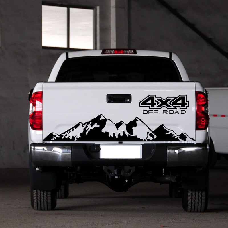 LANZMYAN Truck Tailgate Decal Sticker 4X4 Mountains Graphic Vinyl Body Sticker for Pickup OffRoad Exterior Decoration Accessories 59 x 106Black - Image 3