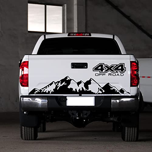 LANZMYAN Truck Tailgate Decal Sticker 4X4 Mountains Graphic Vinyl Body Sticker for Pickup OffRoad Exterior Decoration Accessories 59 x 106Black - Image 1