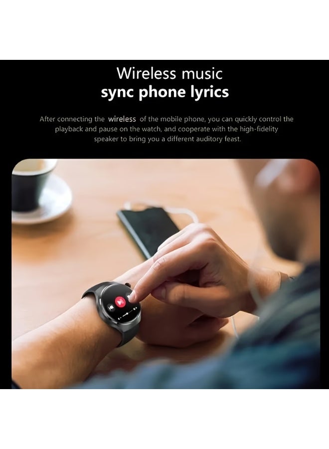 FUDIYA Men's Outdoor Sports Smartwatch - Wireless Calling, Full Touch HD Screen, Multiple Sports Modes, Step and Calorie Counter, USB Rechargeable Silicone Strap - Ideal Gift for Him, Communication Device | Round Face Watch | Silicone Strap Watch - Image 4