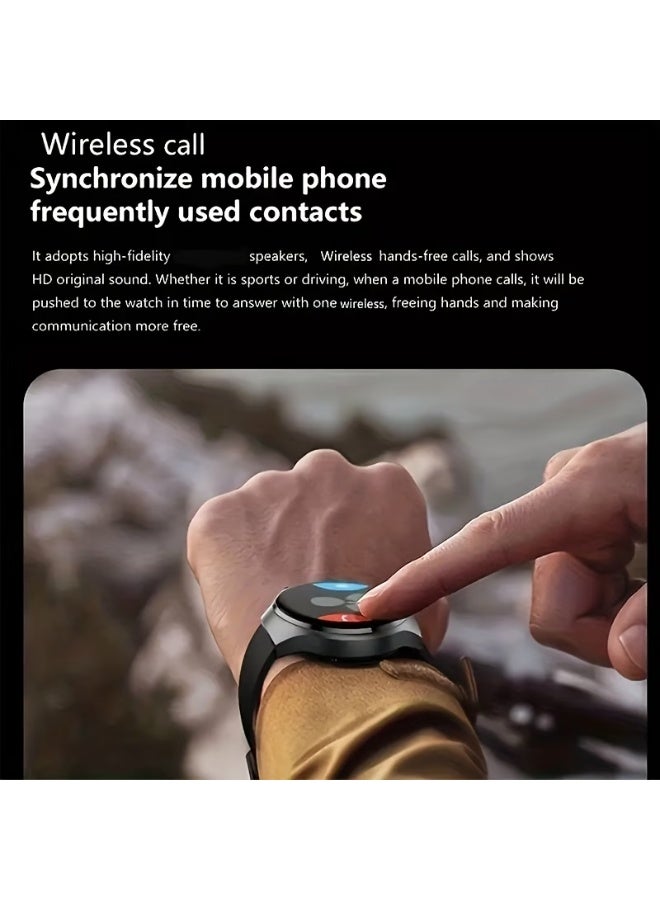 FUDIYA Men's Outdoor Sports Smartwatch - Wireless Calling, Full Touch HD Screen, Multiple Sports Modes, Step and Calorie Counter, USB Rechargeable Silicone Strap - Ideal Gift for Him, Communication Device | Round Face Watch | Silicone Strap Watch - Image 5