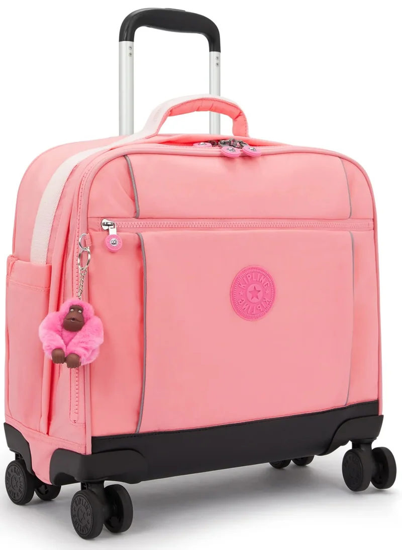 kipling New Storia Female Large 4-Double Wheeled School Trolley Bag - Coral Sea