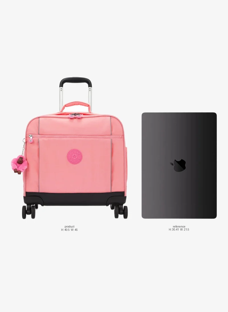 Kipling New Storia Female Large 4-Double Wheeled School Trolley Bag - Coral Sea