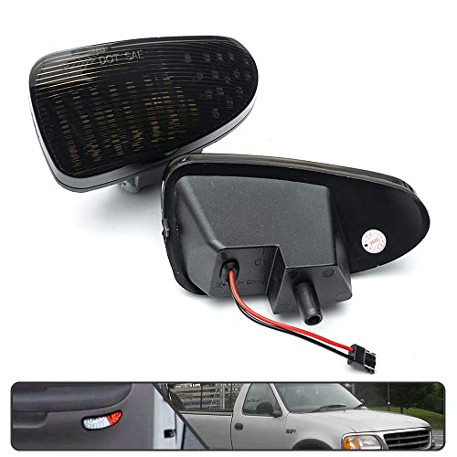 Mingrui test 2Pcs F150 LED Courtesy Door Lights for Ford F150 1997-2003, F150 SVT Lightning 1999-2002, F250 Light Duty 1997-1999 Red& White LED Side Door Panel Light Door Interior Light Step Lights Smoked Lens - Image 3