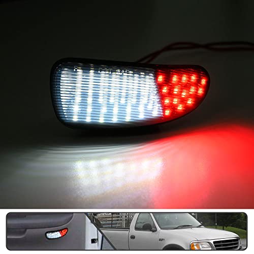 Mingrui test 2Pcs F150 LED Courtesy Door Lights for Ford F150 1997-2003, F150 SVT Lightning 1999-2002, F250 Light Duty 1997-1999 Red& White LED Side Door Panel Light Door Interior Light Step Lights Smoked Lens - Image 2