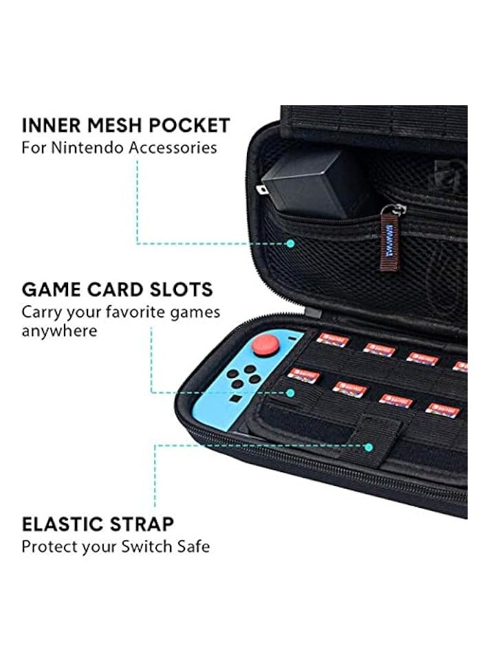 PROMASS Nintendo Switch Game Case, Ninetendo Switch Oled Case with 20 Card Slots, Game Traveler Nintendo Switch Case, Protective Hard Portable Adjustable Travel Carring Switch Case Nintendo Switch Accessories - Image 4