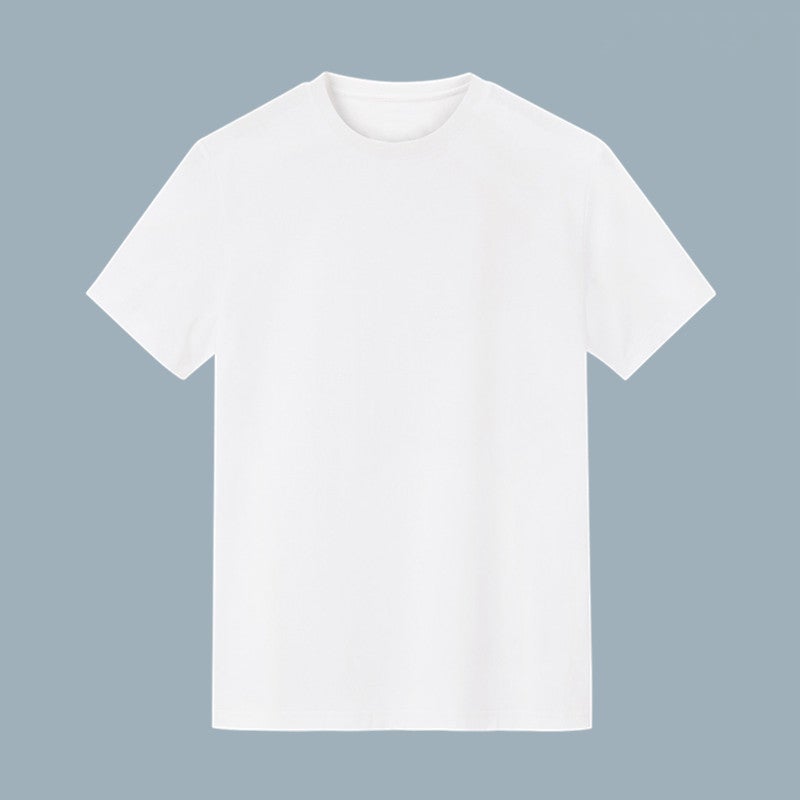 Summer Short Sleeve Casual Mens Tee Pure white 140 short sleeve - Image 1