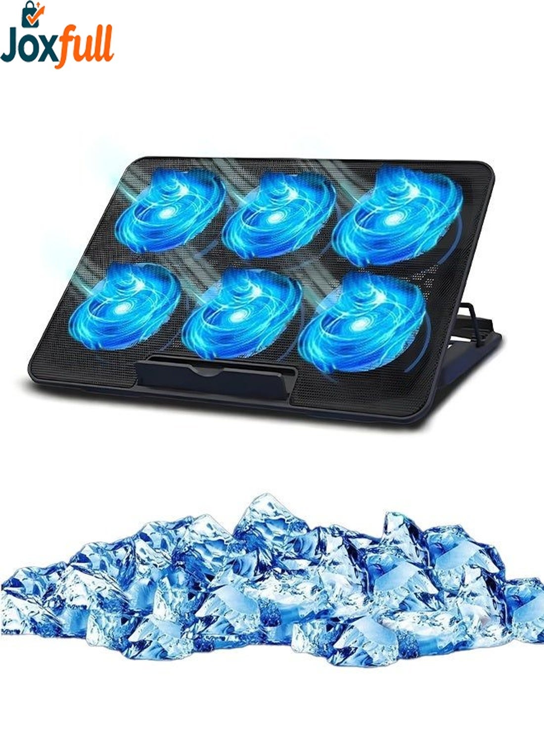 Notepad Cooler Joxfull Laptop Cooling Pad, 6 Quiet Fans, 6 Adjustable Heights, Dual ...