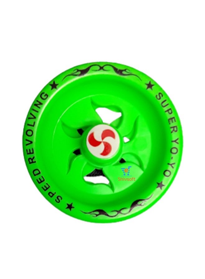 Shivsoft ® Fine Quality High Speed Metal Bearing Plastic YoYo Spinner Toy Make in India (Green)