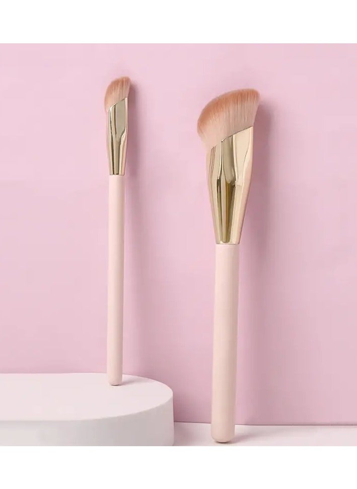 ORiTi - 2Pc  Angled Concealer Brush for Under Eye Nose Contour Bronzer Liquid Foundation Cream and Powder Perfect for Blending Buffing and Stippling Large - Image 1