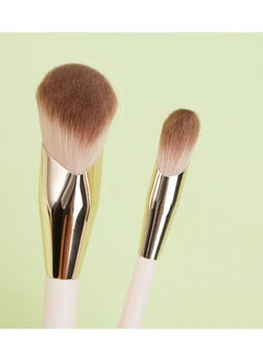 2Pc  Angled Concealer Brush for Under Eye Nose Contour Bronzer Liquid Foundation Cream and Powder Perfect for Blending Buffing and Stippling Large