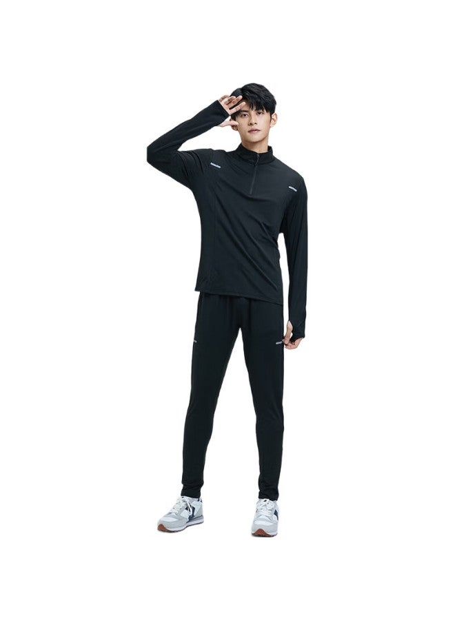 BURUITE Te Sports Set For Men, Running Gear, Gym Clothes, Morning Jog, Badminton Outfit, Cycling, Ice Silk, Spring And Autumn Quick-Dry Clothing - Image 2