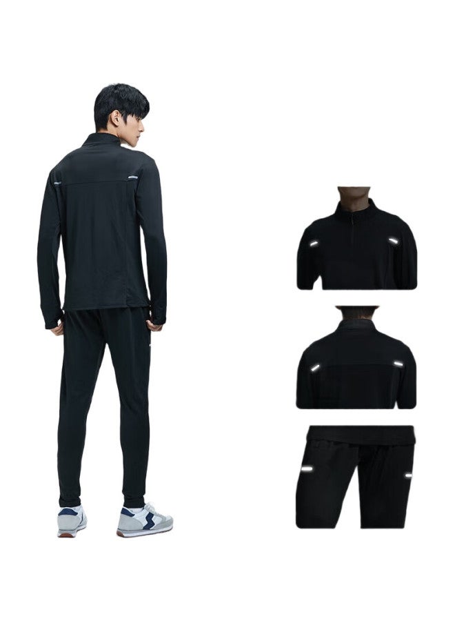 BURUITE Te Sports Set For Men, Running Gear, Gym Clothes, Morning Jog, Badminton Outfit, Cycling, Ice Silk, Spring And Autumn Quick-Dry Clothing - Image 1