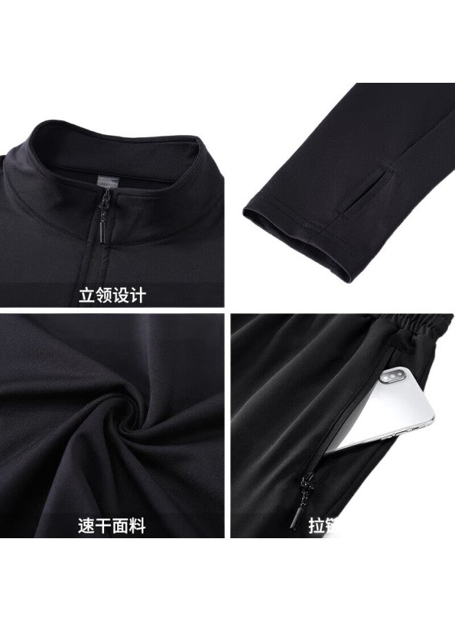 BURUITE Te Sports Set For Men, Running Gear, Gym Clothes, Morning Jog, Badminton Outfit, Cycling, Ice Silk, Spring And Autumn Quick-Dry Clothing - Image 3