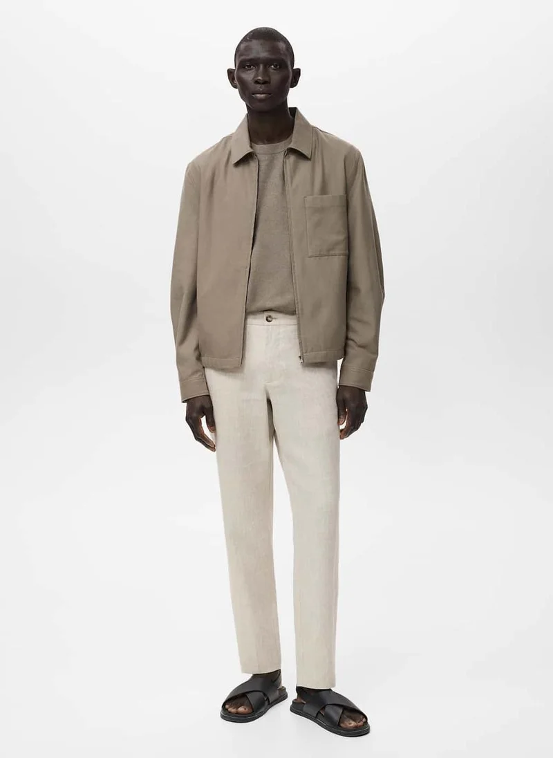Mango Man Slim-fit linen trousers