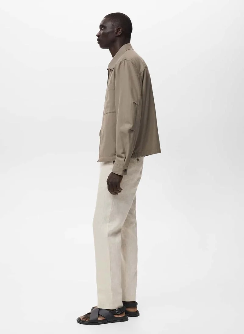 Mango Man Slim-fit linen trousers