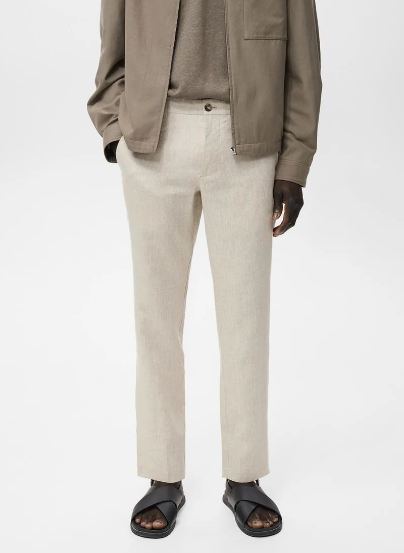 Mango Man Slim-fit linen trousers