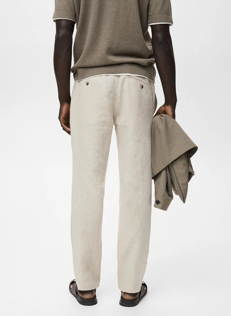 Mango Man Slim-fit linen trousers