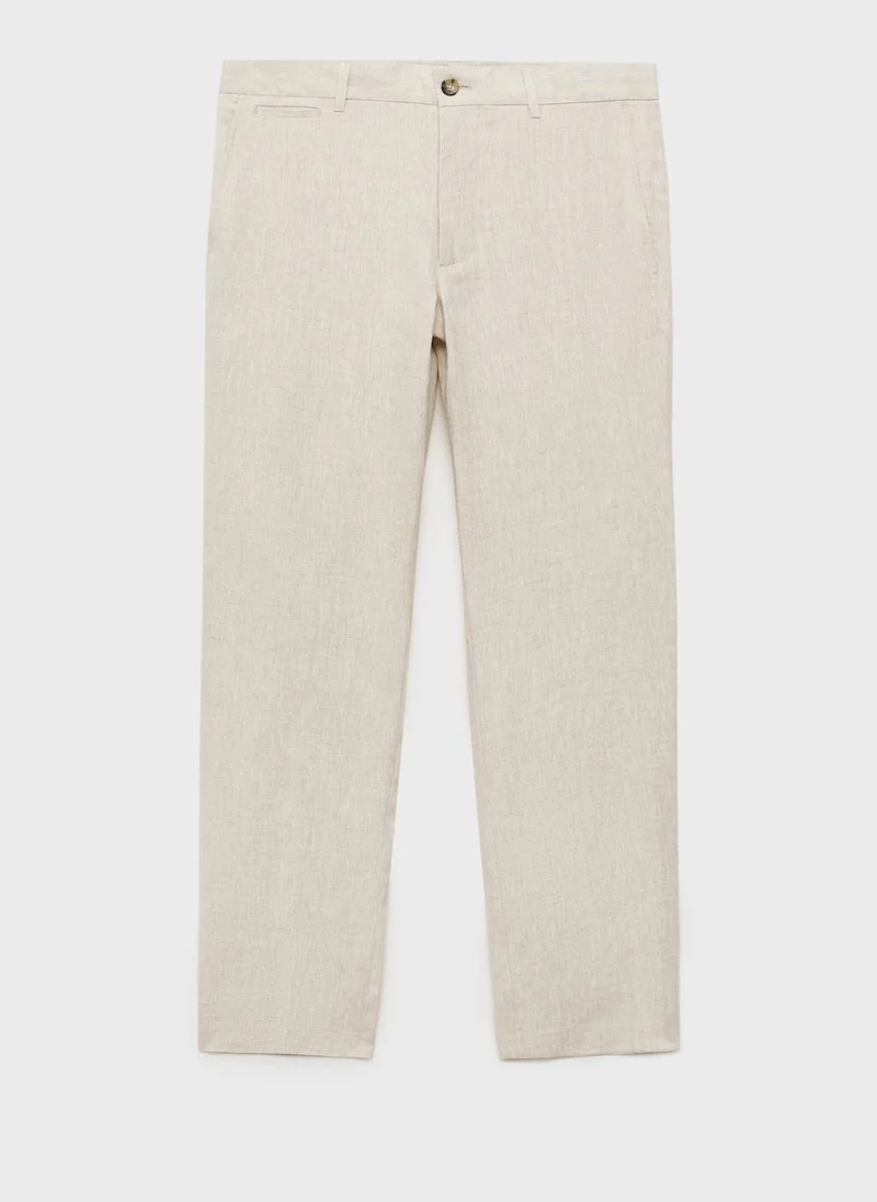 Mango Man Slim-fit linen trousers