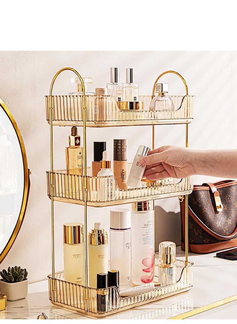 3-layer cosmetics storage box to store multi-layer perfume dresser, desktop skin care products storage rack  - Image 1