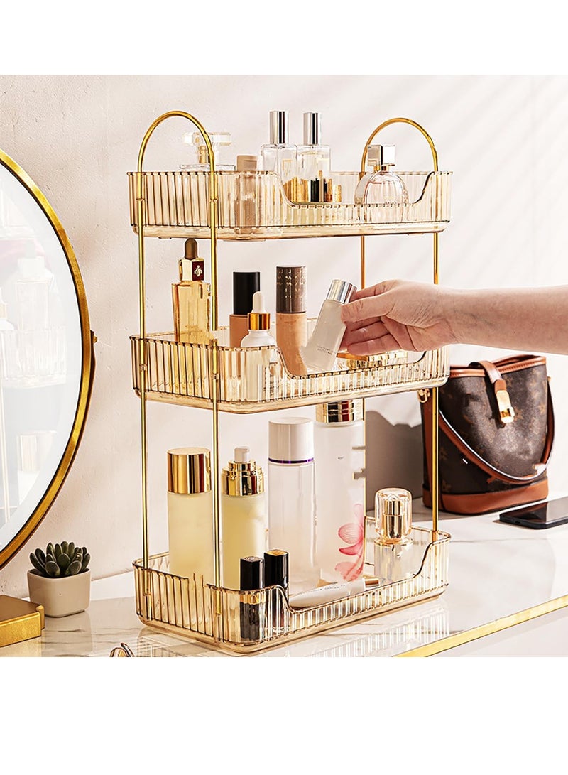 3-layer cosmetics storage box to store multi-layer perfume dresser, desktop skin care products storage rack  - Image 4