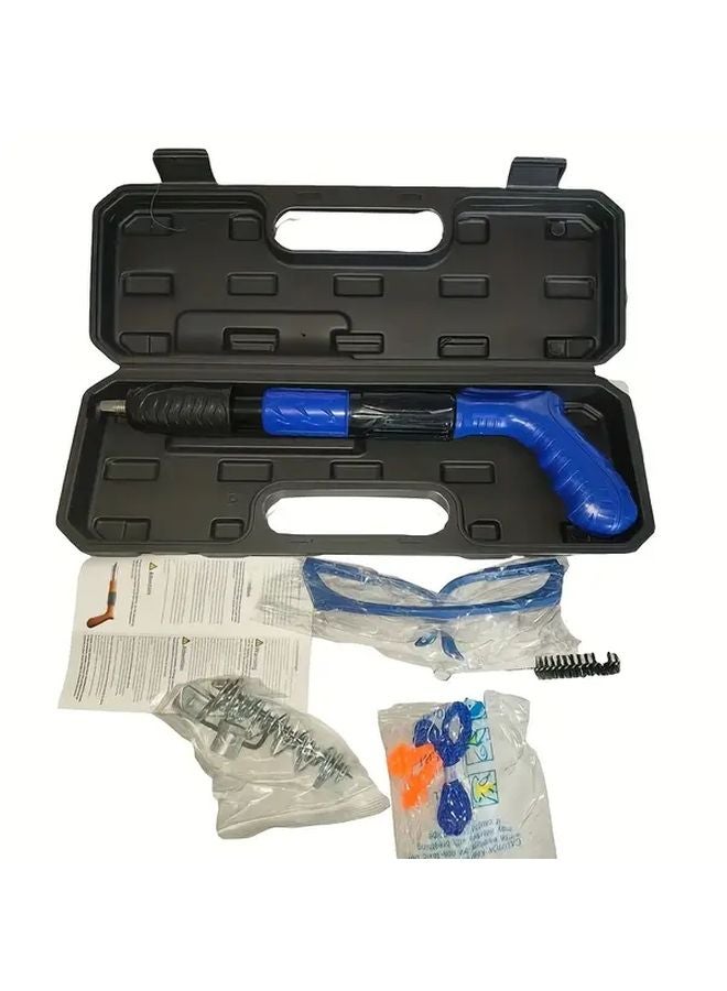 مسدس دبابيس متعدد الوظائف أزرق بخمس سرعات قابلة للتعديل، مجموعة مسدس دبابيس صغير للجدران الأسمنتية والخرسانة وأعمال النجارة - Image 2