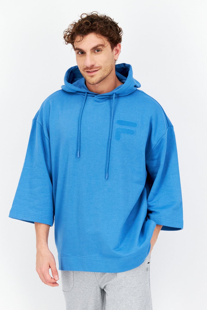 FILA Men Sportswear Fit Hood With Drawstring Outdoor Hoodies, Blue - Image 1
