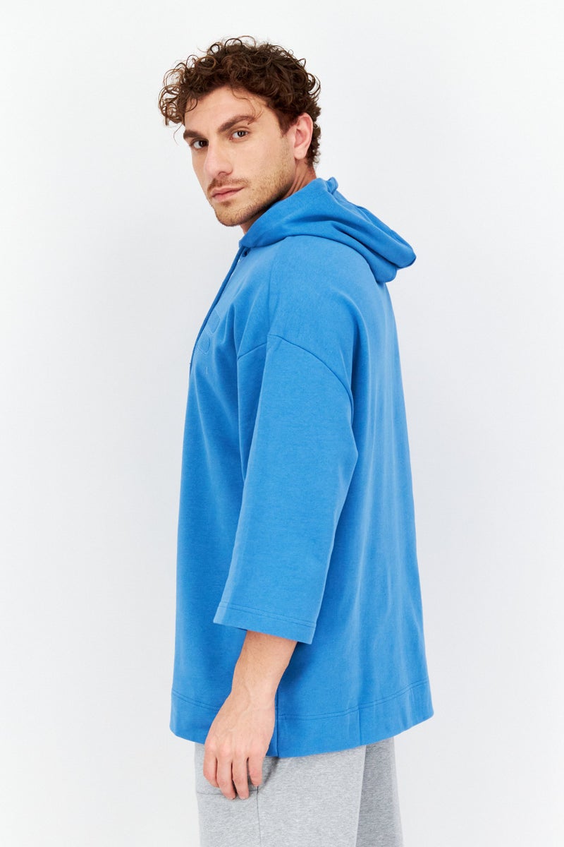 FILA Men Sportswear Fit Hood With Drawstring Outdoor Hoodies, Blue - Image 3