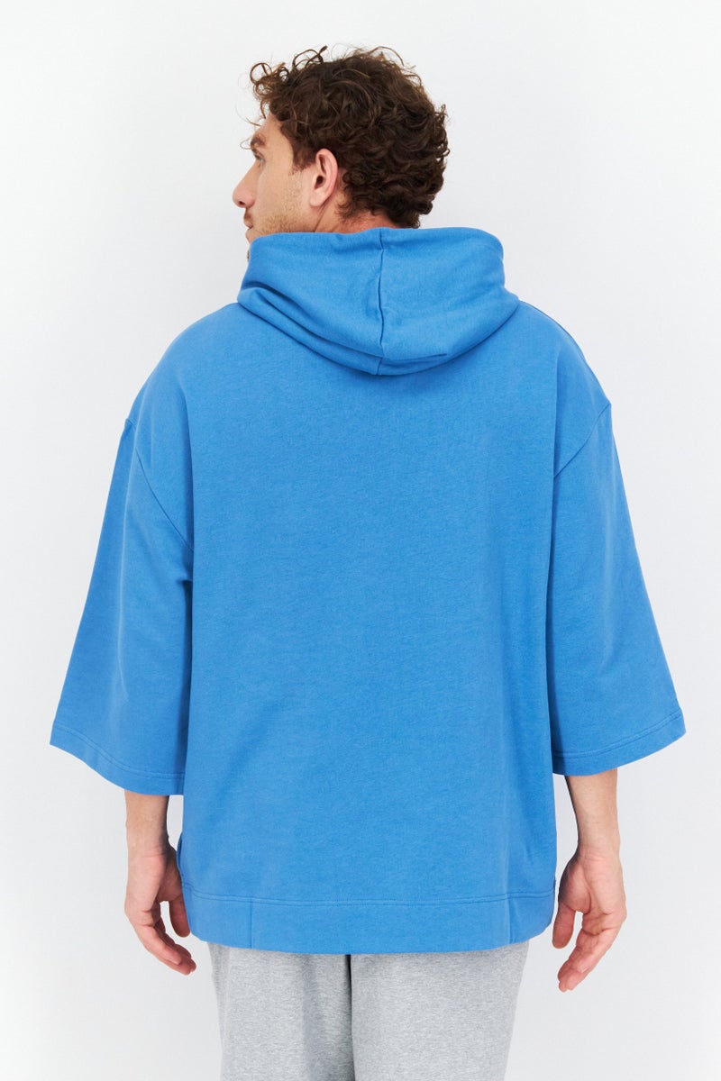 FILA Men Sportswear Fit Hood With Drawstring Outdoor Hoodies, Blue - Image 4