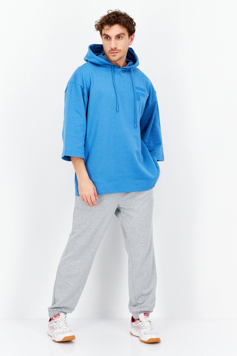 FILA هودي رياضي للرجال مع سحب للحبل، خارجي، أزرق - Image 2