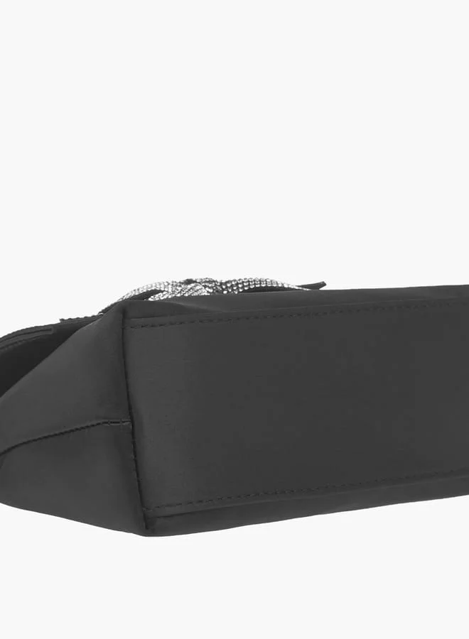 MISSY Womens Missy Bow Embellished Crossbody Bag With Chain Strap And Flap Closure