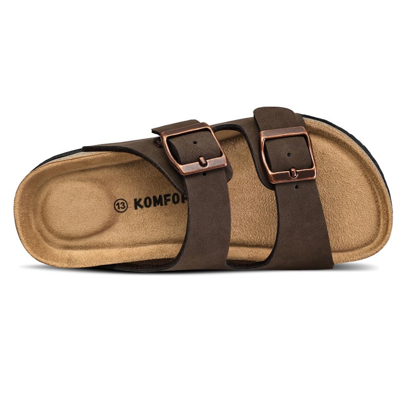 K KomForme Kids Sandals Boys Girls Slide Cork Footbed Slipper with Adjustable Straps for Little Kid/Big Kid - Image 5