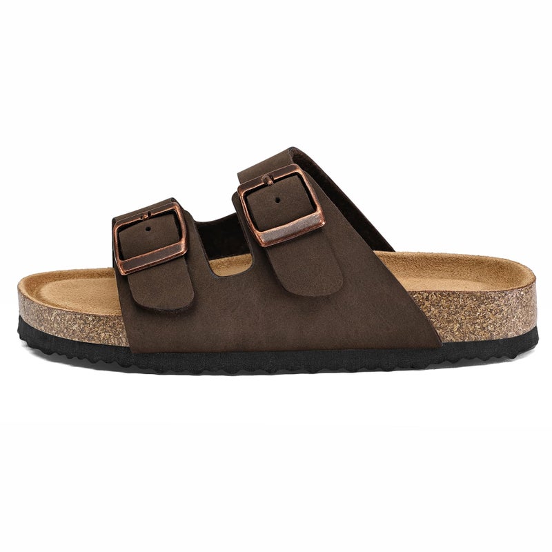 K KomForme Kids Sandals Boys Girls Slide Cork Footbed Slipper with Adjustable Straps for Little Kid/Big Kid - Image 4
