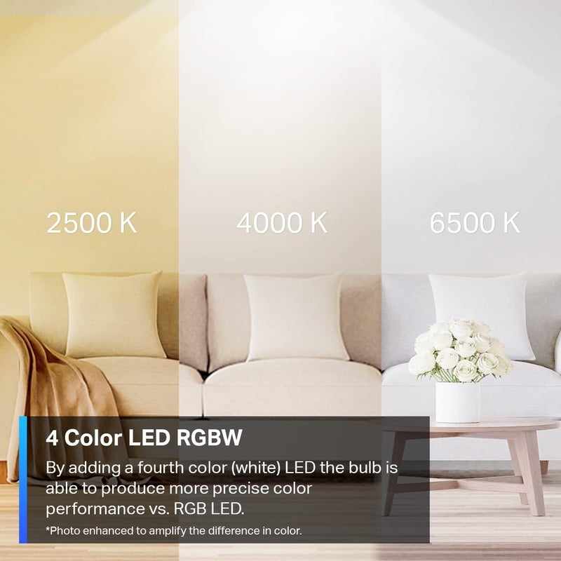 tapo TP-Link Tapo Smart Light Bulbs, 16M Colors RGBW, Dimmable, Compatible with Alexa and Google Home, A19, 60W Equivalent, 800LM CRI>90, 2.4GHz WiFi only, No Hub Required, Tapo L530E(2-Pack) - Image 2