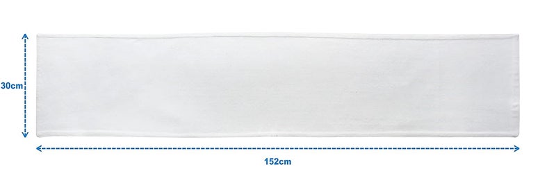 AIRWILL Cotton Plain White Designed Solid Pattern Table Runner Length 152cm (White, Pack of 1) - Image 2