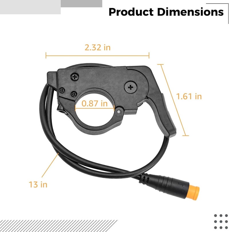 yeeplant Abs Thumb Throttle for Electric Bikes, Water-Resistant Connector, Simple Installation, Compatible with Both Handlebars, Great for E-Bikes, Road Bikes - 2.3 X 1.6 X 13 in - Image 5