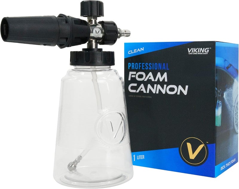 VIKING Professional Foam Cannon for Car with Adjustable Spray Nozzle, 1.1 Liter Canister - Image 1