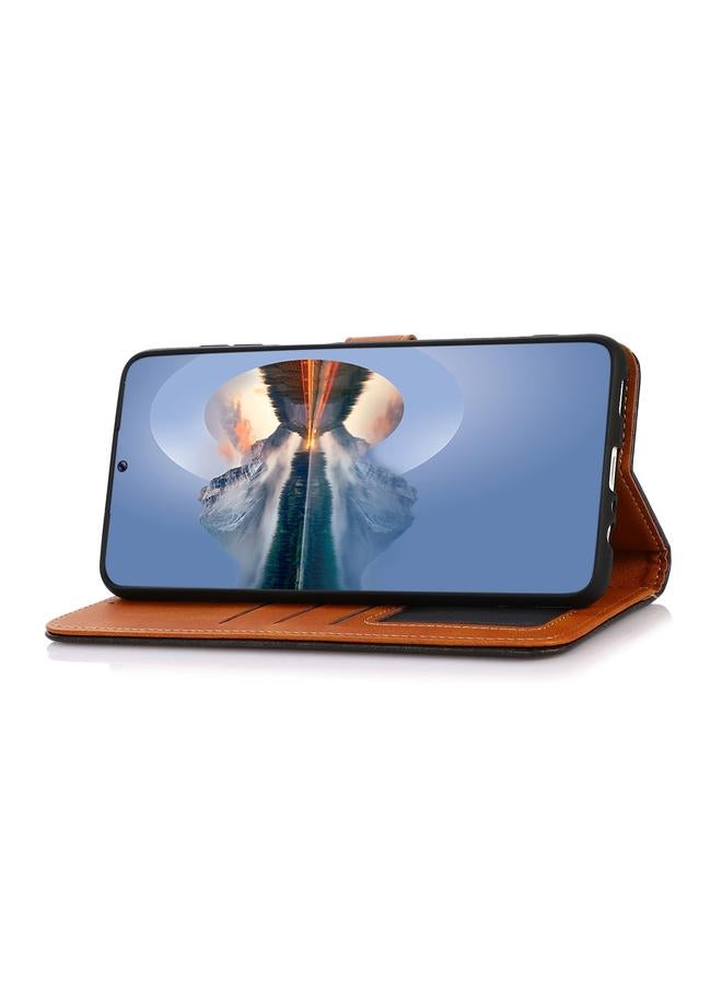 S-TOP Case For Motorola Moto G73 5G KHAZNEH Dual-color Cowhide Texture Flip Leather Phone Case - Image 5